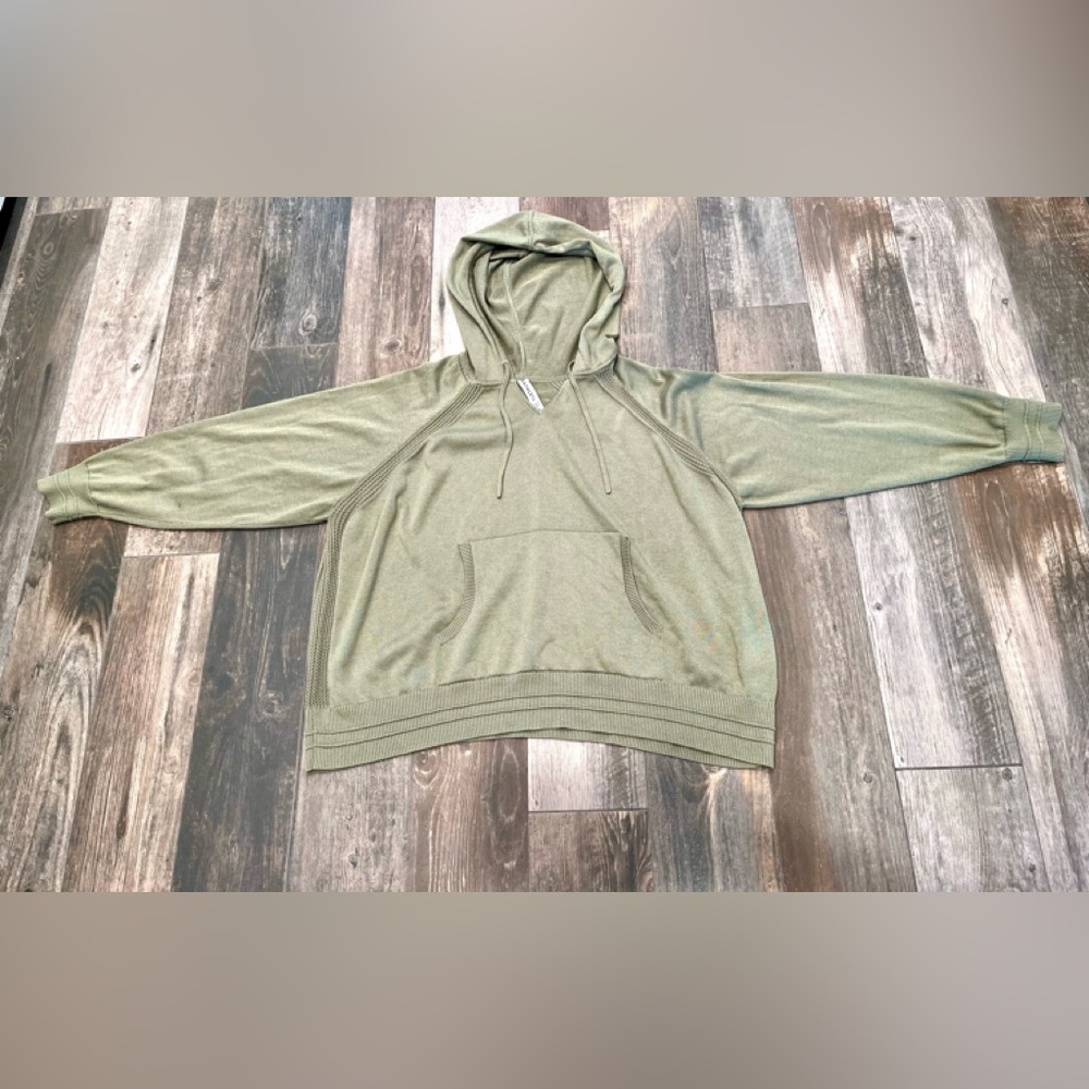 Athleta Evergreen Hoodie Shadow Olive Sweater Oversized Size 2x - Picture 2 of 7